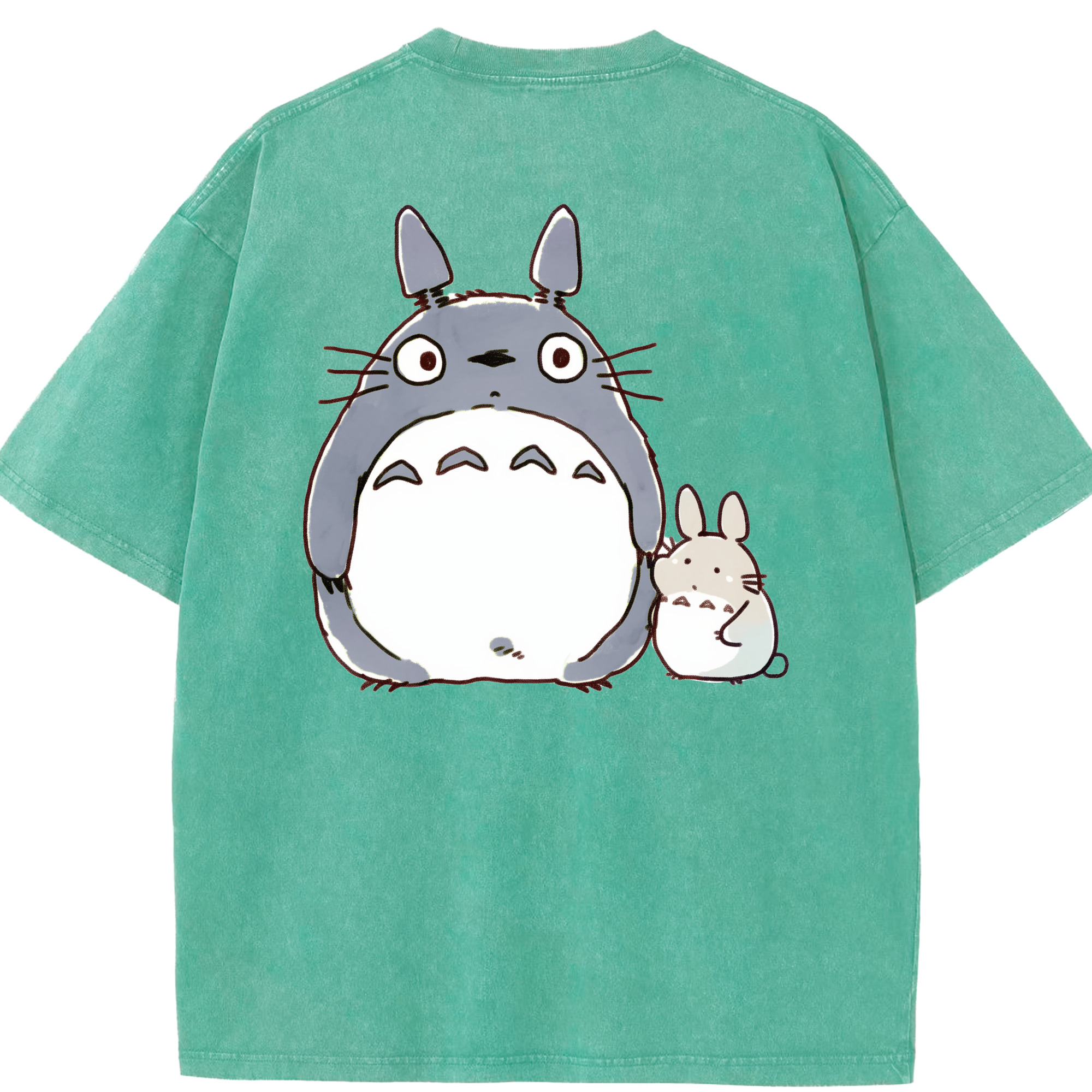（画像用） となりのトトロ 草壁メイ 草壁サツキ My Neighbor Totoro Satsuki Kusakabe Mei Kusakabe 綿100% ヴィンテージ風 半袖Tシャツ（背面プリント）